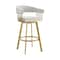 Homeroots 30" Silver and Gold Fabric and Stainless Steel Low Back Bar Height Swivel Bar Chair 569151 - alternate 7