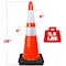 Dsv Standard Traffic Safety Cone 28" with Heavy Black Base and Reflective Collars, Orange, PVC 97128 - alternate 4