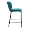 Homeroots Set of Two 25" Green and Black Velvet and Steel Counter Height Bar Chairs, 2PK 564999 - alternate 3