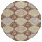 Homeroots 8' Chocolate And Beige Round Floral Washable Indoor Outdoor Area Rug 610747 - alternate 7