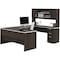 Bestar U Shaped Desk U-Shape Desk, 93-39/64" D X 65.9" H, 65" W X Melamine, Dark Chocolate 52414-79 - alternate 1
