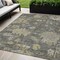 Homeroots 5' X 8' Gray And Charcoal Floral Washable Indoor Outdoor Area Rug 604127 - alternate 1