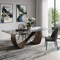 Homeroots 94" Black White and Bronze Ceramic and Steel Cross Leg Base Dining Table 718894 - alternate 1