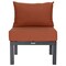 Leisuremod Chelsea 7-Piece Patio Sectional And Coffee Table Set Black Aluminum With Orange Cushions CSTBL-7OR - alternate 9