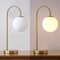 Jonathan Y Arco 18.25" Minimalist Mid-Century Arched Metal/Glass LED Table Lamp w/Frosted Globe Shade, Brass Gol JYL6010B - alternate 4