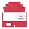 Roaring Spring Case of Red Paper Pocket Folders, 11.75"x9.5", Twin Pockets hold 25 sheets each, 11 pt tag board, PK250 50123cs - alternate 1