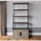 Homeroots 90" Brown Iron and Wood Three Tier Bookcase 380594 - alternate 7