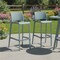 Homeroots Set of Two 30" Baby Blue Heavy Duty Plastic Low Back Outdoor Bar Height Chairs, 2PK 565359 - alternate 3