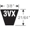 Gates Narrow Cogged V-Belt, Super HC Molded Notch, 3VX590, 3VX, Ethylene Elastomeric, 59 in, 0.39 in Top Width 3VX590 - alternate 4