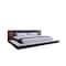 Homeroots Gray and Walnut Wood And Upholstery Queen Bed Frame With Attached Nightstands 486207 - alternate 1