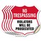 Signmission No Trespassing Shield Sign Violators Wil, 6 inch X 6 inch, Vinyl Decal, 5PK SHI-D-5PACK-6-418 - alternate 1