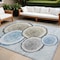 Homeroots 8' X 10' Blue Gold and Gray Faux Bois Washable Non Skid Indoor Outdoor Area Rug 564407 - alternate 1
