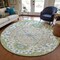 Homeroots 8' Artichoke Green Blue And Ivory Round Oriental Washable Indoor Outdoor Area Rug 596604 - alternate 8