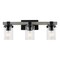 Jonathan Y Bungalow 22.75" 3-Light Iron/Seeded Glass Rustic Farmhouse LED Vanity Light, Black/Gray Oak Wood Fini JYL7509B - alternate 1