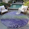 Homeroots 8' Purple Green And Black Round Abstract Washable Indoor Outdoor Area Rug 603103 - alternate 8