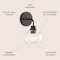 Jonathan Y Sandrine 6.5" 1-Light Iron/Seeded Glass Cottage Rustic LED Vanity Light, Oil Rubbed Bronze JYL7526A - alternate 11