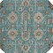 Homeroots 8' Teal Blue Aqua And Beige Round Oriental Washable Indoor Outdoor Area Rug 582136 - alternate 7