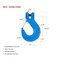 Mytee Products Heavy Duty Grade 100 3/8 in Clevis Sling Hook with Latch - 8,800 LBS WLL, Blue, 2PK SH38-G100x2 - alternate 6