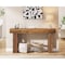 Kioottoo 41.3'' Narrow Rustic Brown Console Table, 2-Tier Sofa Table with Storage TB-JW1012 - alternate 6