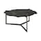 Homeroots 40" Black and Gold Stone and Iron Free Form Distressed Coffee Table 376308 - alternate 6