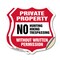 Signmission Private Property Shield Sign No Hunting, 6 inch X 6 inch, Vinyl Decal, 2PK SHI-D-2PACK-6-450 - alternate 1
