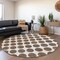 Homeroots 8' Brown And Ivory Round Polka Dot Washable Indoor Outdoor Area Rug 614883 - alternate 5