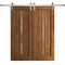 Sartodoors Modern Double Barn Door 84 x 80 inches, Ego 5014 Cognac Oak Veneer, 14FT Silver Rail Track Set, S EGO5014DB-S-DKO-84 - alternate 1