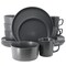 Elama Luxmatte Dark Grey 16 Piece Dinnerware Set EL-LUXMATTE-16-DG - alternate 1