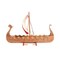 Homeroots 20" Wood Brown Solid Wood Hand Painted Model Boat Tabletop Sculpture 401201 - alternate 8