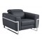Homeroots 41" Dark Gray Italian Leather Power Recliner Chair 482246 - alternate 5