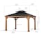 Sunjoy 10x12 Hard Top Gazebo Cedar A102001102 - alternate 7