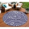 Homeroots 8' Plum And Ivory Round Geometric Washable Indoor Outdoor Area Rug 631397 - alternate 5