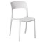Fabulaxe Modern Plastic Outdoor Dining Chair with Open Curved Back, White QI004227.WT - alternate 1