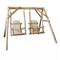 Homeroots 87" Natural Solid Wood Outdoor Double Swing Chair 370295 - alternate 4