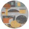 Homeroots 8' Gray Gold And Orange Round Geometric Washable Indoor Outdoor Area Rug 618024 - alternate 4