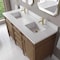 James Martin Vanities Brittany 60" Dbl Vanity, Pecan w/ Sgl Hole 3 CM White Zeus Silestone Top and Matching Backsplash 655-V60D-PCN-1WZ - alternate 6