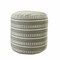 Homeroots 20in Green Polyester Round Striped Indoor Outdoor Pouf Ottoman 517434 - alternate 4