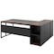 Kioottoo 71'' L-Shaped Rustic Brown & Black Executive Desk with Storage Cabinet & Shelves TB-YS0120-AB - alternate 5