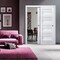 Sartodoors Sliding Closet Bypass Doors with Frosted Glass White 84x96 (2* 42x96) Solid Core Modern Interior VEREGIO7455DBD-WS-8496 - alternate 1