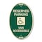 Signmission Reserved Parking Van Accessible with Symbol, 12 In X 18 In Architectural Oval, Heavy Gauge Aluminum A-OV-G-1218-22988 - alternate 1