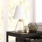 Homeroots 14" Clear Glass Geometric Table Lamp With White Drum Shade 546136 - alternate 6