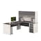 Bestar L Shaped Desk L-Shape Workstation, 82.9" D X 65.9" H, 71.1" W X Melamine, Slate/Sandstone 93859-59 - alternate 1