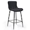 Homeroots Set of Two 27" Black Faux Leather and Metal Low Back Counter Height Bar Chairs, 2PK 719670 - alternate 4