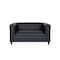 Homeroots 54" Black Faux Leather Loveseat 530478 - alternate 1