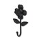 Homeroots 4" Black Cast Iron Flower Wall Hook 612083 - alternate 5