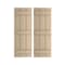 Ekena Millwork Rustic Three Board Joined Board-n-Batten Knotty Pine Faux Wood Shutters, 16 1/2W x 82H, PR SHUBJS16X82KPPR - alternate 1