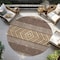 Homeroots 8' Brown Wheat And Copper Round Southwestern Washable Indoor Outdoor Area Rug 613893 - alternate 5
