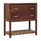 Homeroots 32" Brown Solid Wood Two Drawer Nightstand With Leather Shelf 651505 - alternate 7