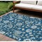 Homeroots 8' X 10' Navy Blue Ivory And Gray Floral Washable Indoor Outdoor Area Rug 597833 - alternate 1
