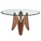 Homeroots 59" Clear And Brown Rounded Glass And Solid Manufactured Wood Pedestal Base Dining Table 487362 - alternate 3